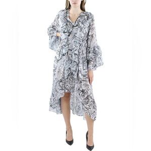 NWT BEULAH Ruffle Midi Midi Dress Grey S